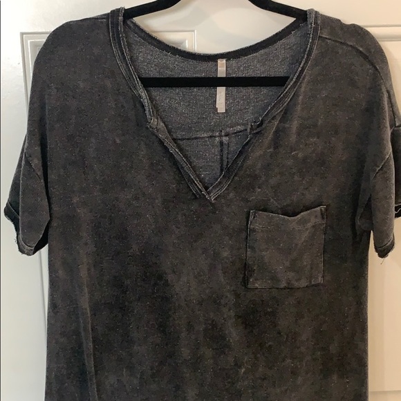 Mona B Tops - Stone Gray Tunic Tee - M (Boyfriend Fit)